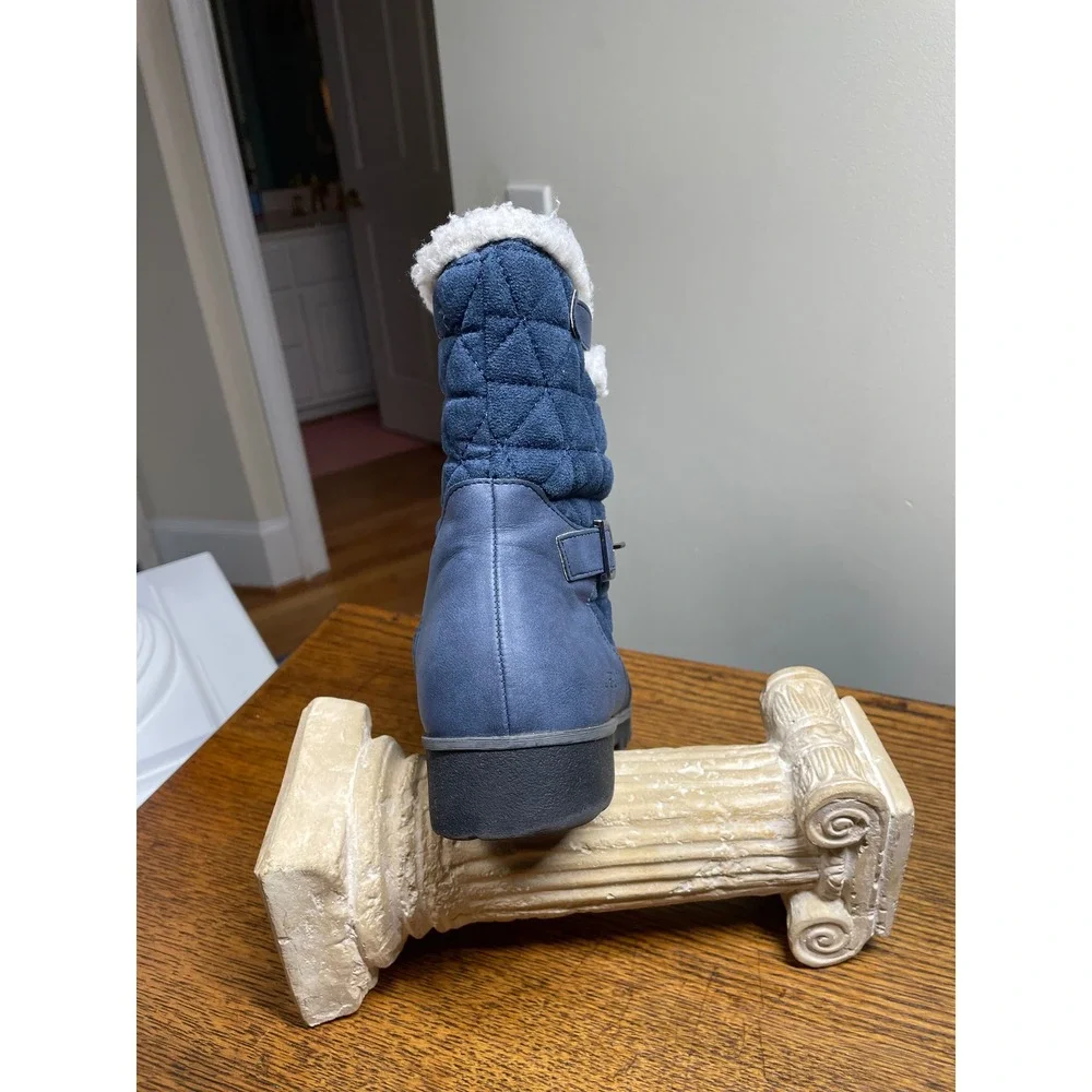JBU Jambu Gabriella‎ Womens 11M Navy Blue Water Resistant Quilted Faux Fur Boots